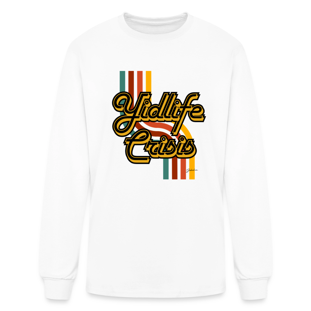 Yidlife Crisis Men's Long Sleeve T-Shirt - white