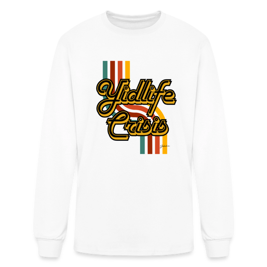 Yidlife Crisis Men's Long Sleeve T-Shirt - white
