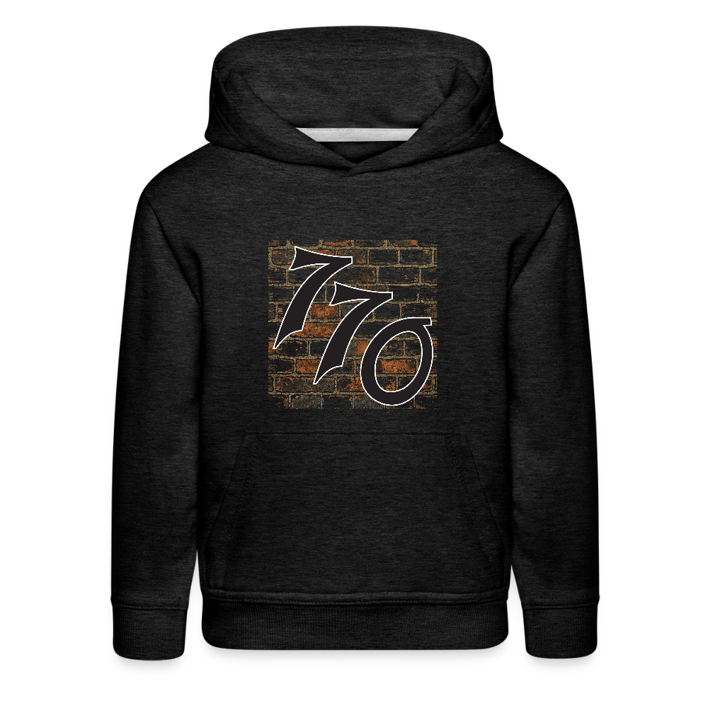 770 Brick Wall Kids‘ Premium Hoodie - charcoal grey