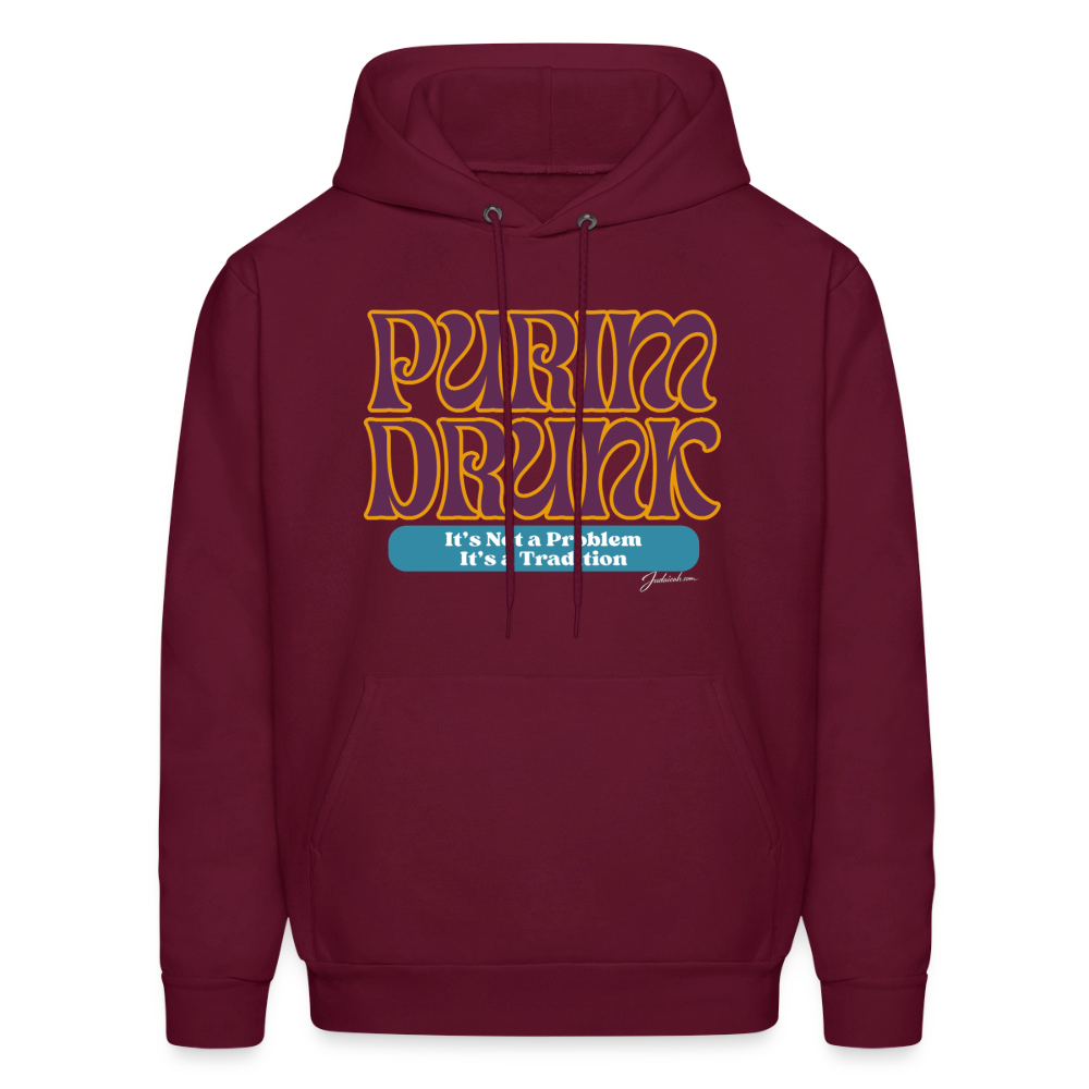 Purim Drunk Men's Hoodie - burgundy
