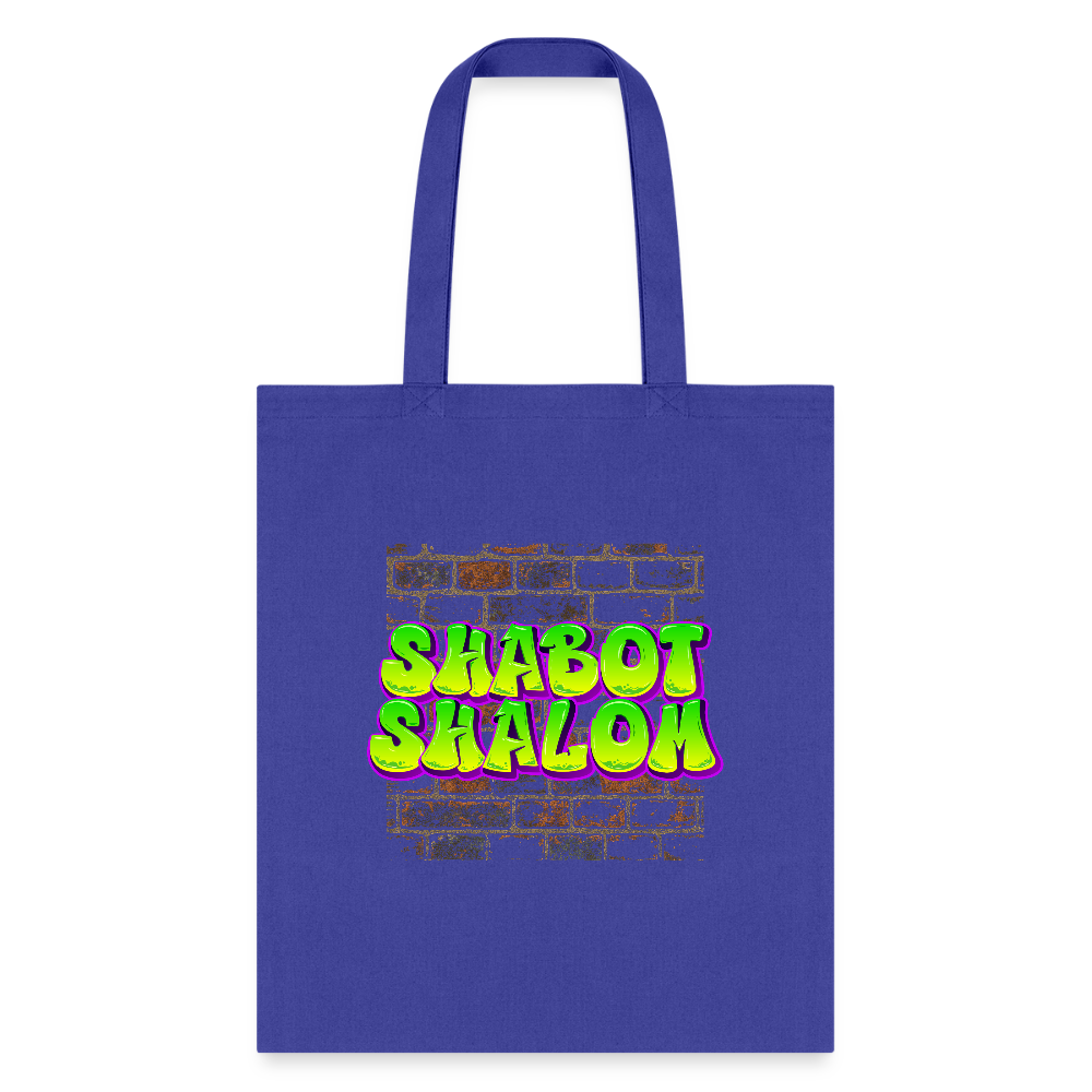 Shabot Shalom Brick 770 Graffiti Tote Bag - royal blue
