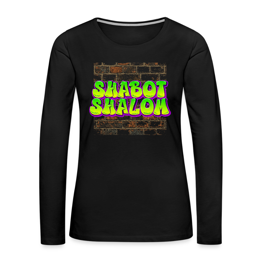 Shabot Shalom Brick 770 Graffiti Women's Premium Long Sleeve T-Shirt - black