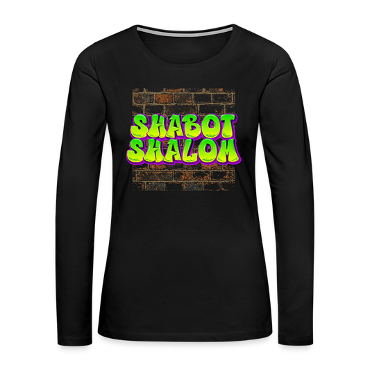Shabot Shalom Brick 770 Graffiti Women's Premium Long Sleeve T-Shirt - black