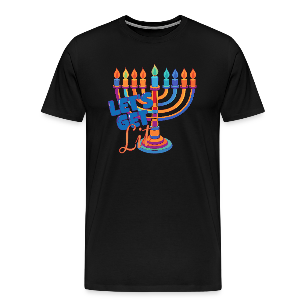 Let's Get Lit Menorah Men's Premium T-Shirt - black