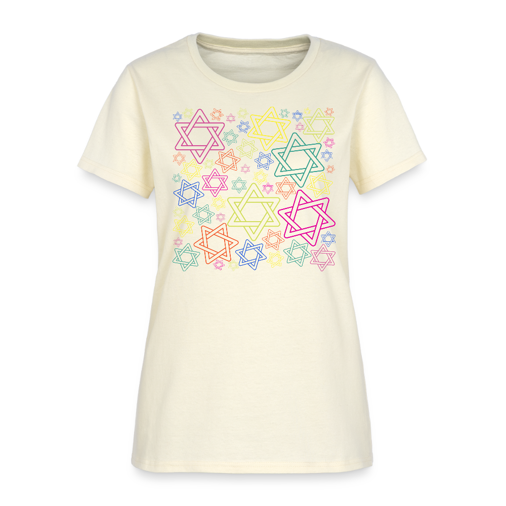 Neon Star of David Festival Women's T-Shirt - off white
