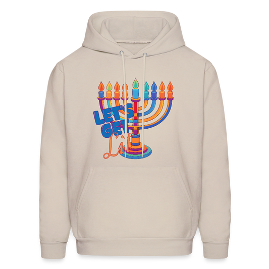 Let’s Get Lit Menorah Men's Hoodie - Sand