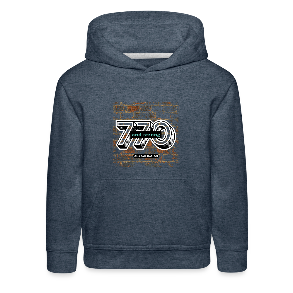 770 And Strong Kids‘ Premium Hoodie - heather denim