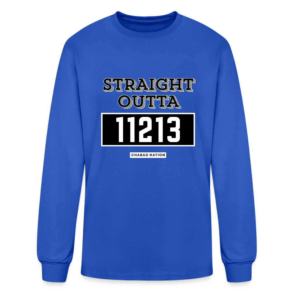 Straight Outta 11213 Men's Long Sleeve T-Shirt - royal blue