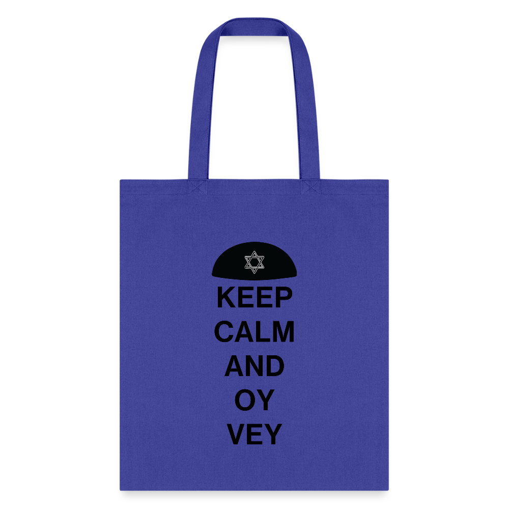Keep Calm and Oy Vey Tote Bag - royal blue