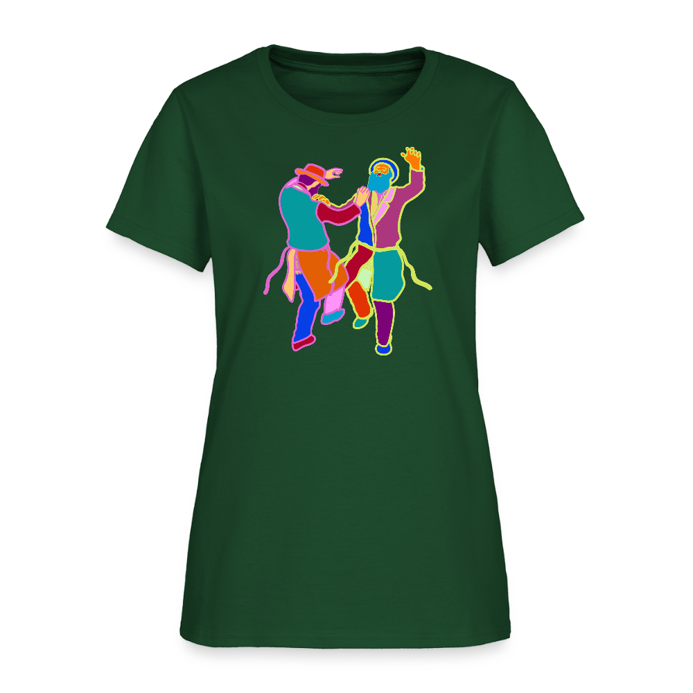Colorful Dancing Rabbis Women's T-Shirt - forest green