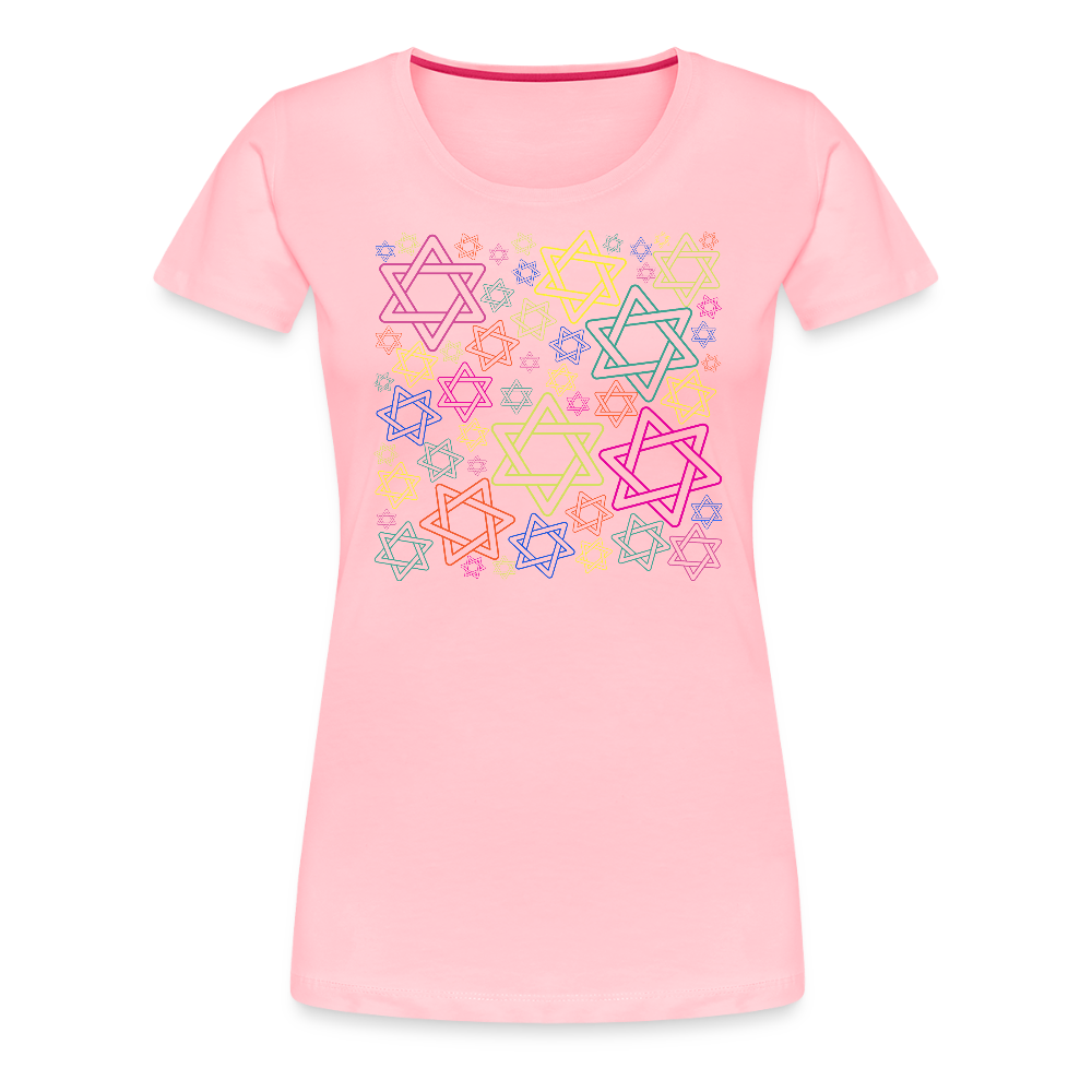 Neon Star of David Festival Women’s Premium T-Shirt - pink