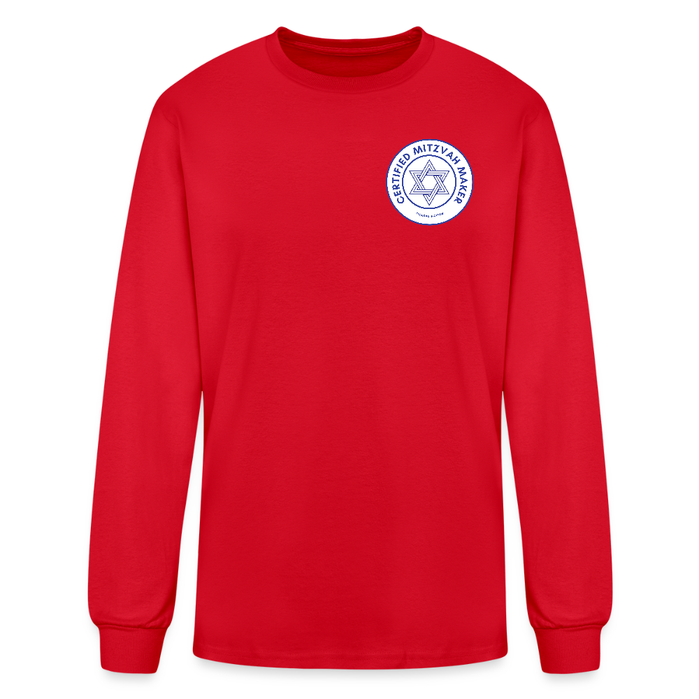 Certified Mitzvah Maker Badge Men's Long Sleeve T-Shirt - red