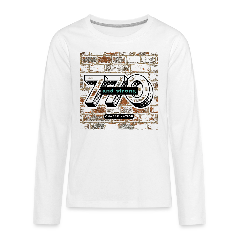 770 And Strong Kids' Premium Long Sleeve T-Shirt - white