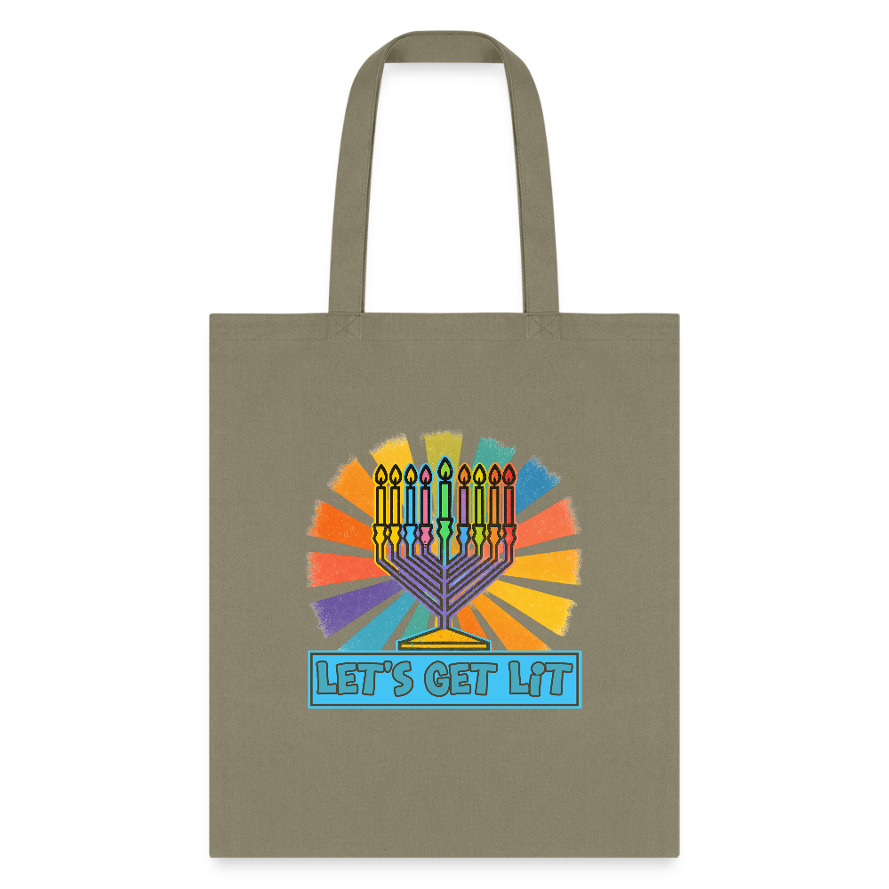 Radiant Retro Let's Get Lit Tote Bag - khaki