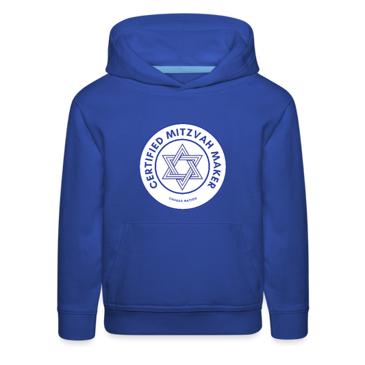 Certified Mitzvah Maker Kids‘ Premium Hoodie - royal blue