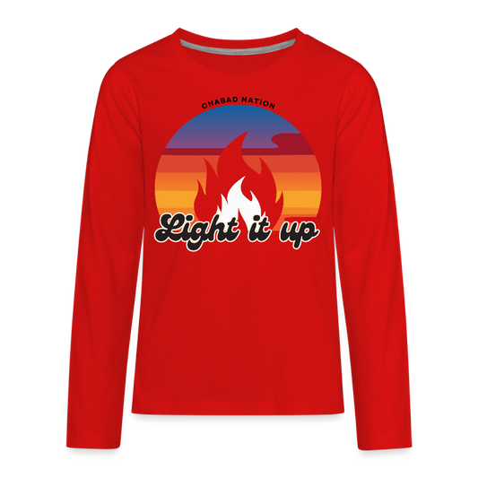 Light It Up Kids' Premium Long Sleeve T-Shirt - red