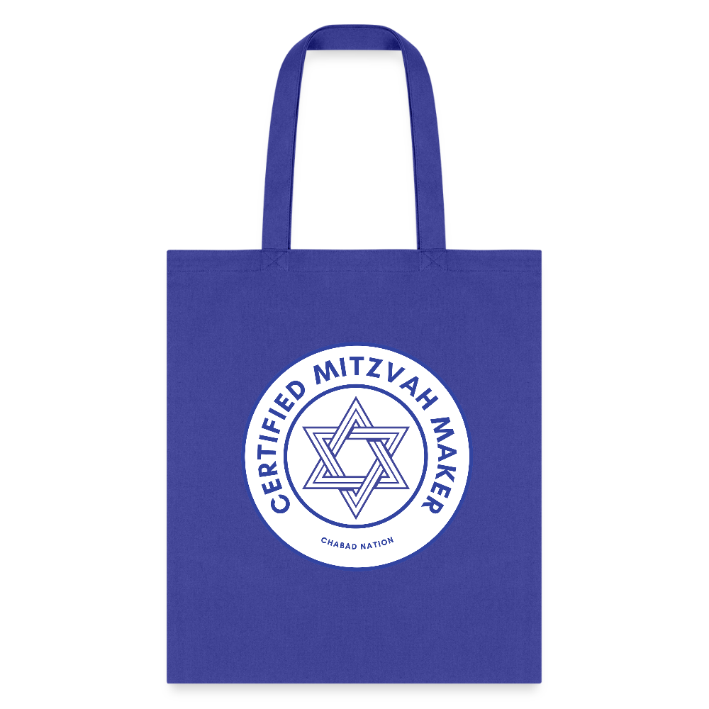 Certified Mitzvah Maker Tote Bag - royal blue