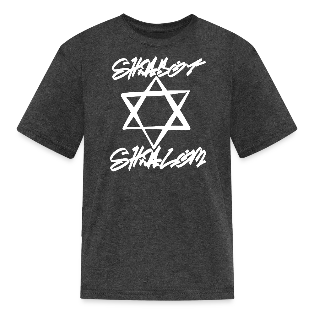 Shabbat Shalom Graffiti Light Star Kids' T-Shirt - heather black