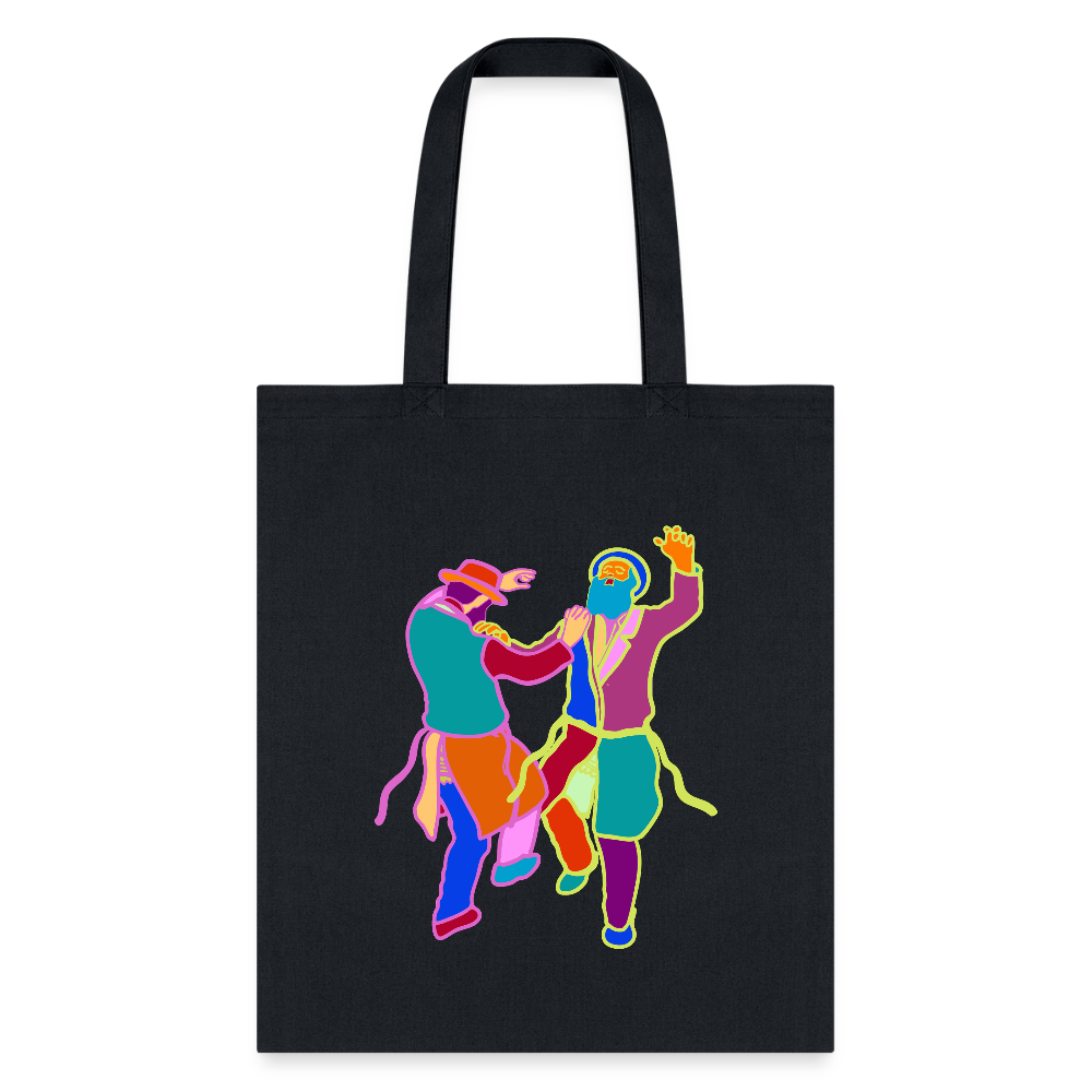 Colorful Dancing Rabbis Tote Bag - black
