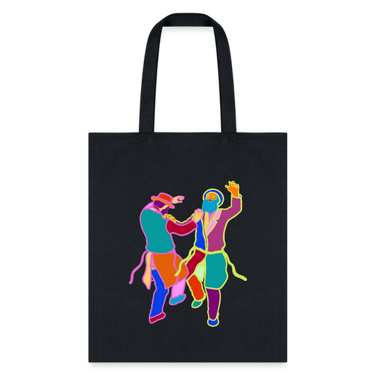 Colorful Dancing Rabbis Tote Bag - black
