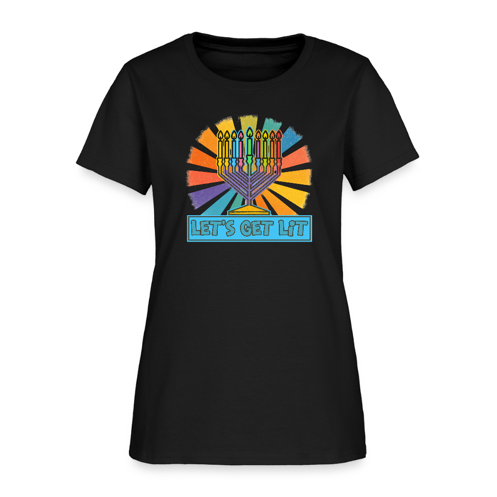 Radiant Retro Let's Get Lit Women's T-Shirt - black