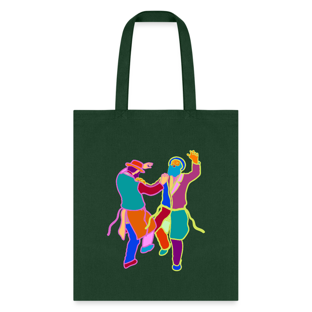 Colorful Dancing Rabbis Tote Bag - forest green