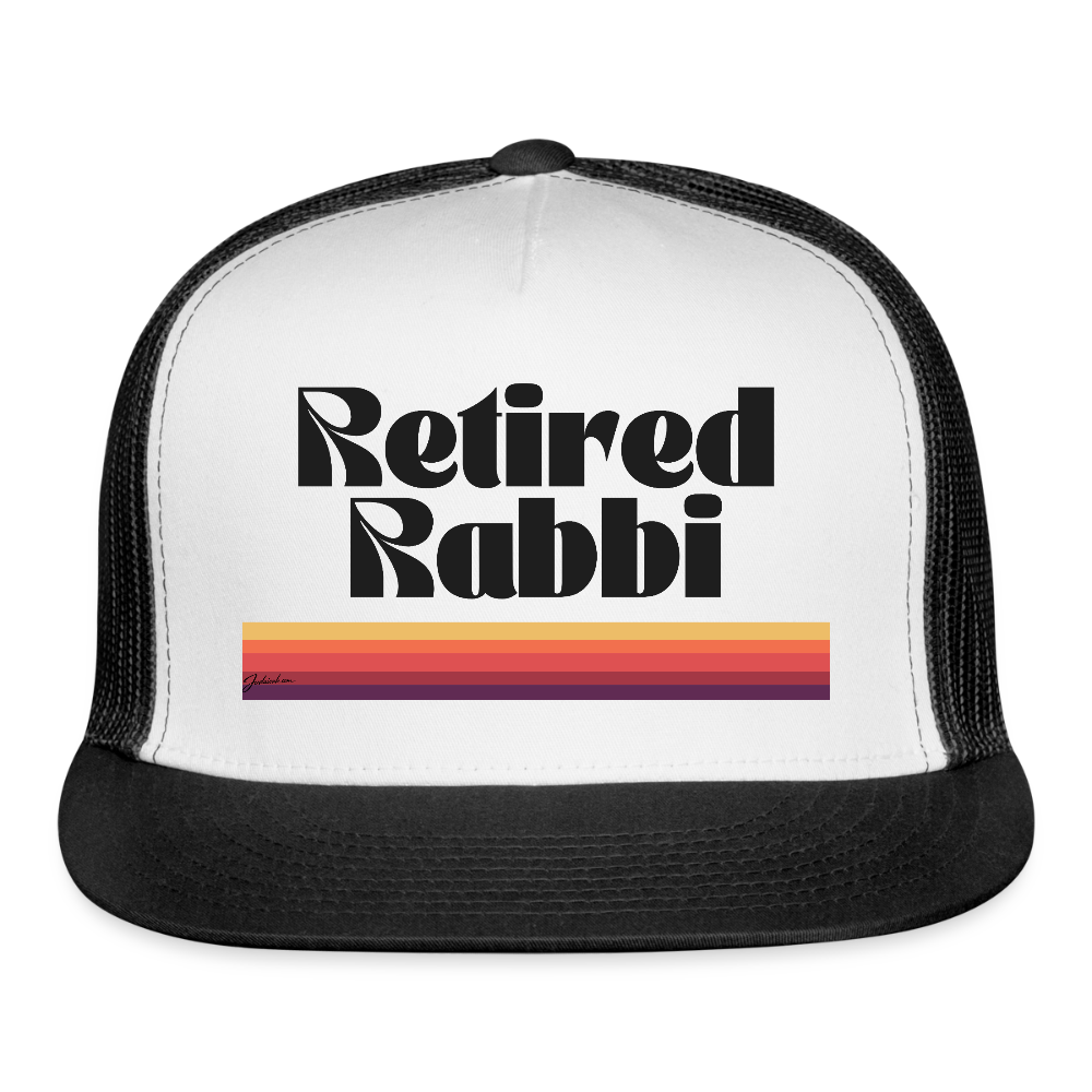 Retired Rabbi Trucker Hat - white/black