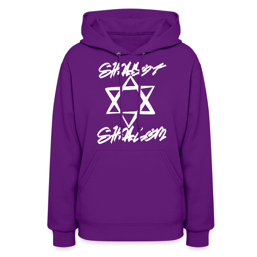Shabbat Shalom Graffiti Light Star Women's Hoodie - purple