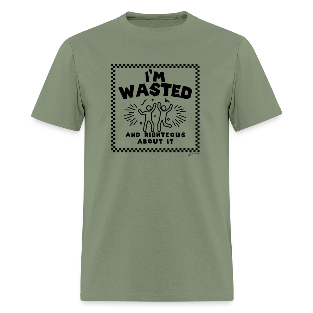 Wasted & Righteous Men's T-Shirt | GILDAN 5000 - military green