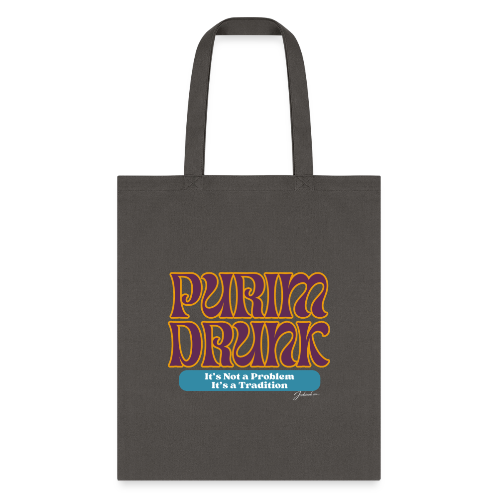 Purim Drunk Tote Bag - charcoal