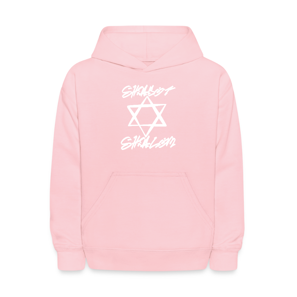 Shabbat Shalom Graffiti Light Star Kids' Hoodie - pink