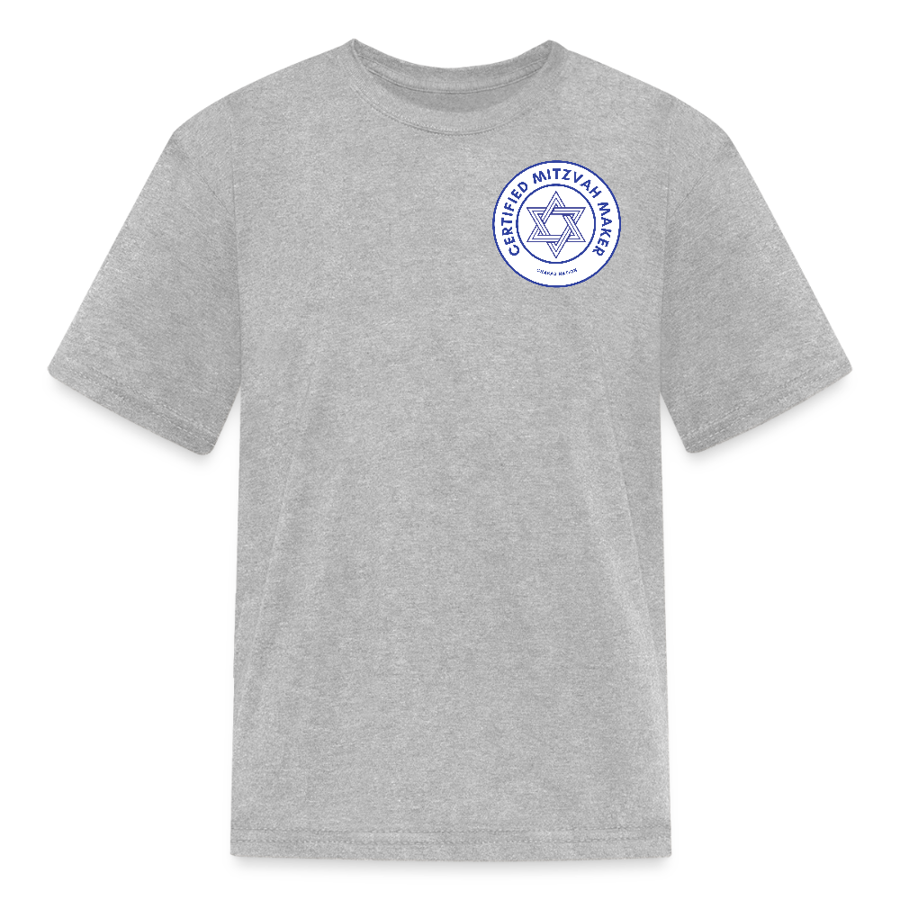 Certified Mitzvah Maker Badge Kids' T-Shirt - heather gray