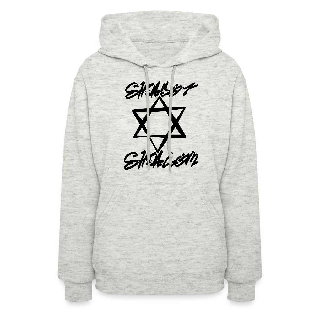 Shabbat Shalom Graffiti Star Women's Hoodie - heather oatmeal