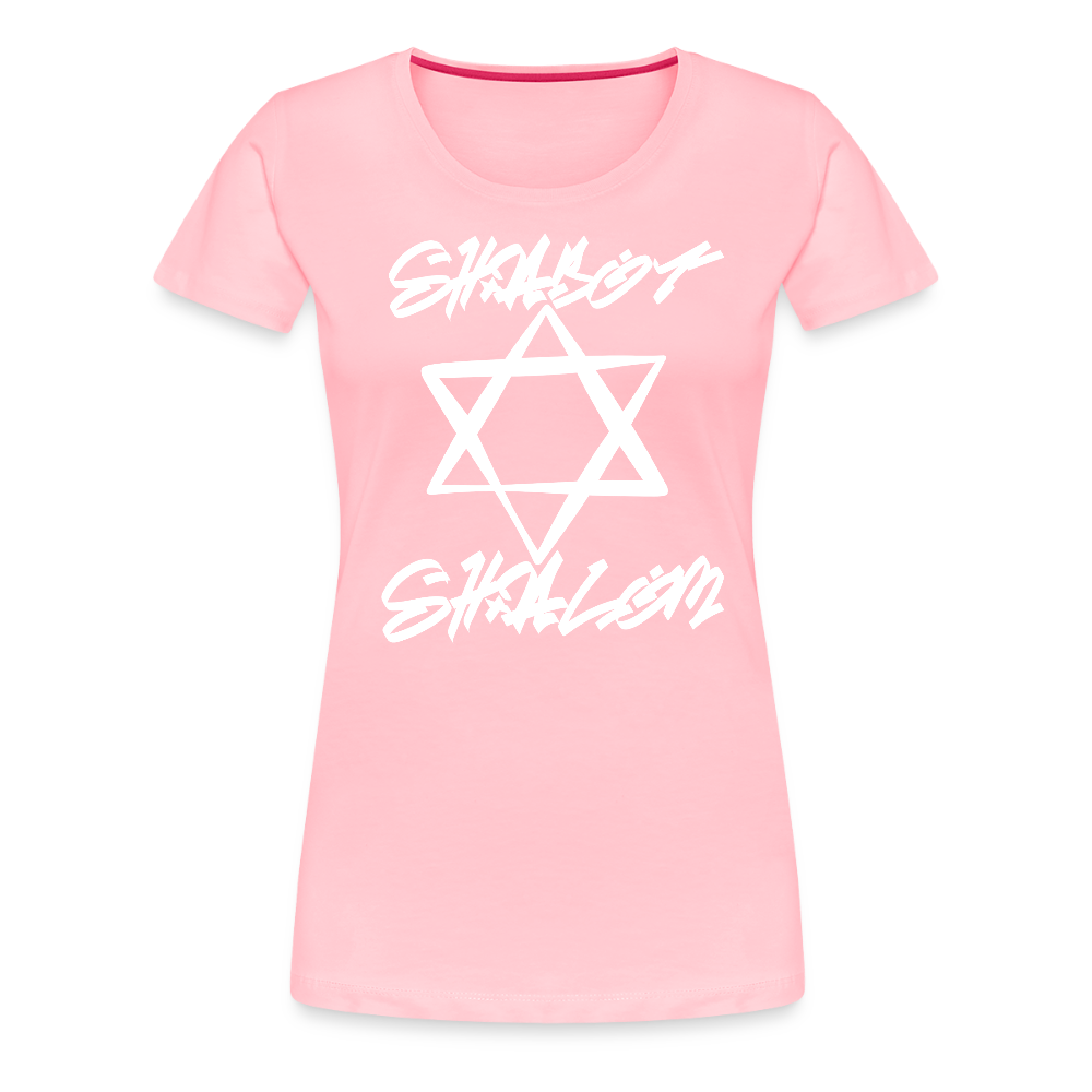 Shabbat Shalom Graffiti Light Star Women’s Premium T-Shirt - pink