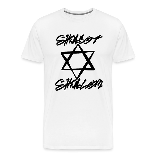Shabbat Shalom Graffiti Star Men's Premium T-Shirt - white