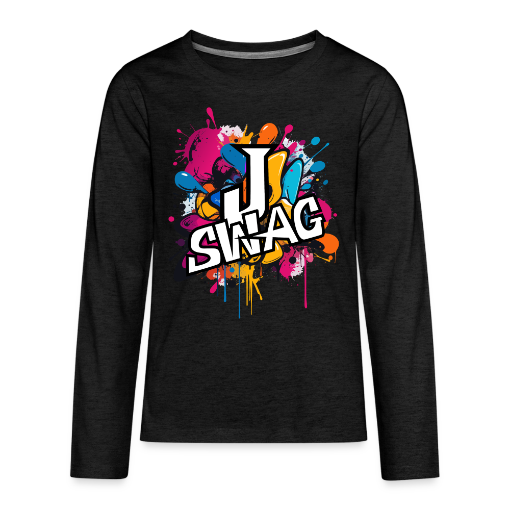 Jswag Logo  Kids' Premium Long Sleeve T-Shirt - charcoal grey