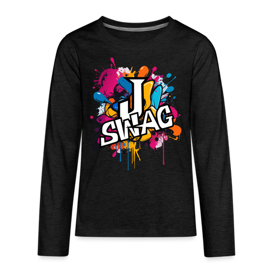 Jswag Logo  Kids' Premium Long Sleeve T-Shirt - charcoal grey