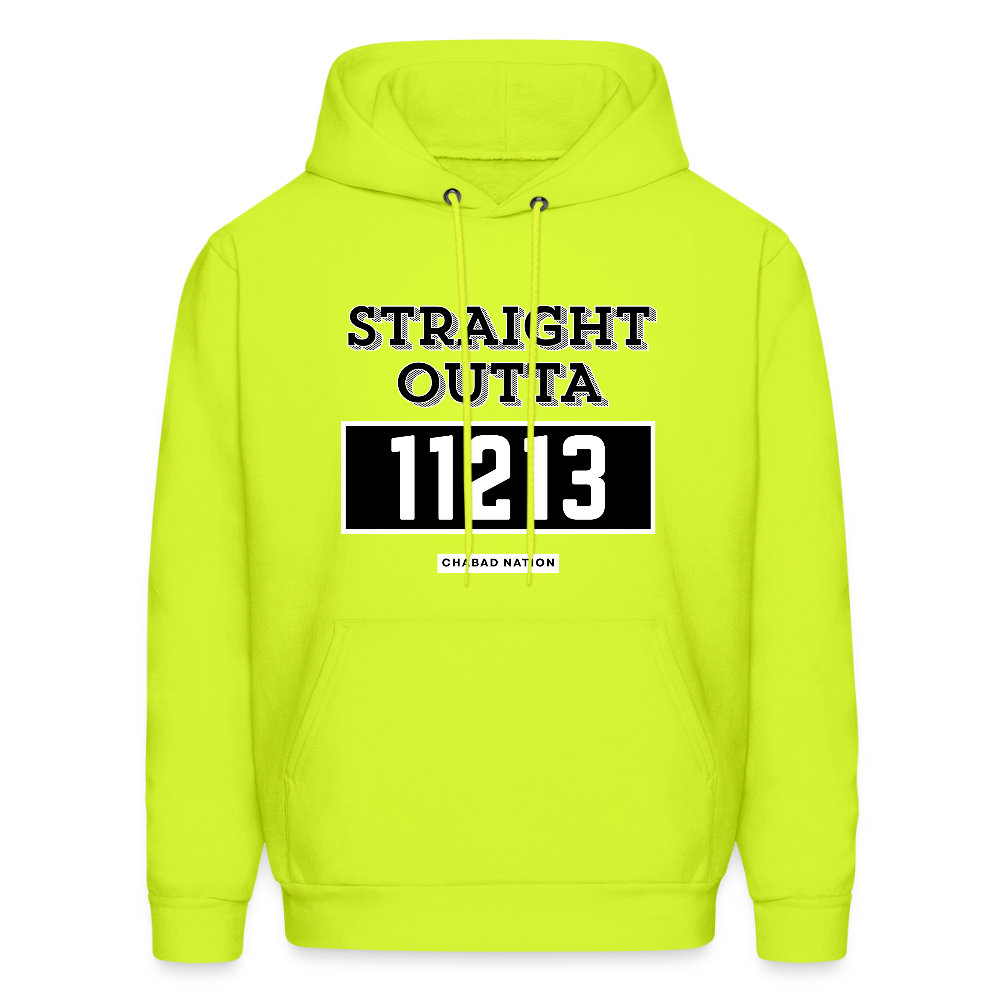 Straight Outta 11213 Men's Hoodie - safety green