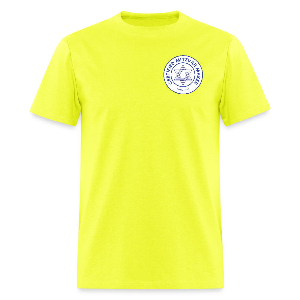 Certified Mitzvah Maker Badge Men's T-Shirt | GILDAN 5000 - safety green