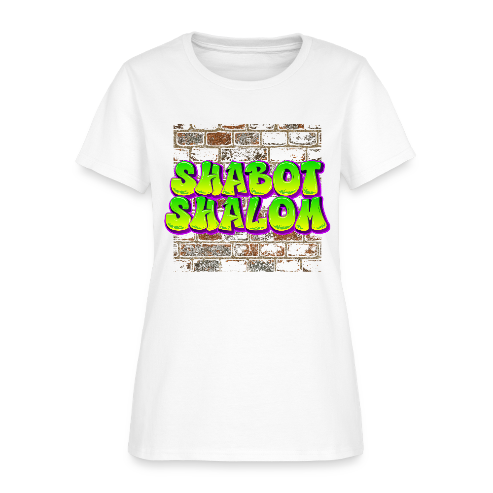 Shabot Shalom Brick 770 Graffiti Women's T-Shirt - white