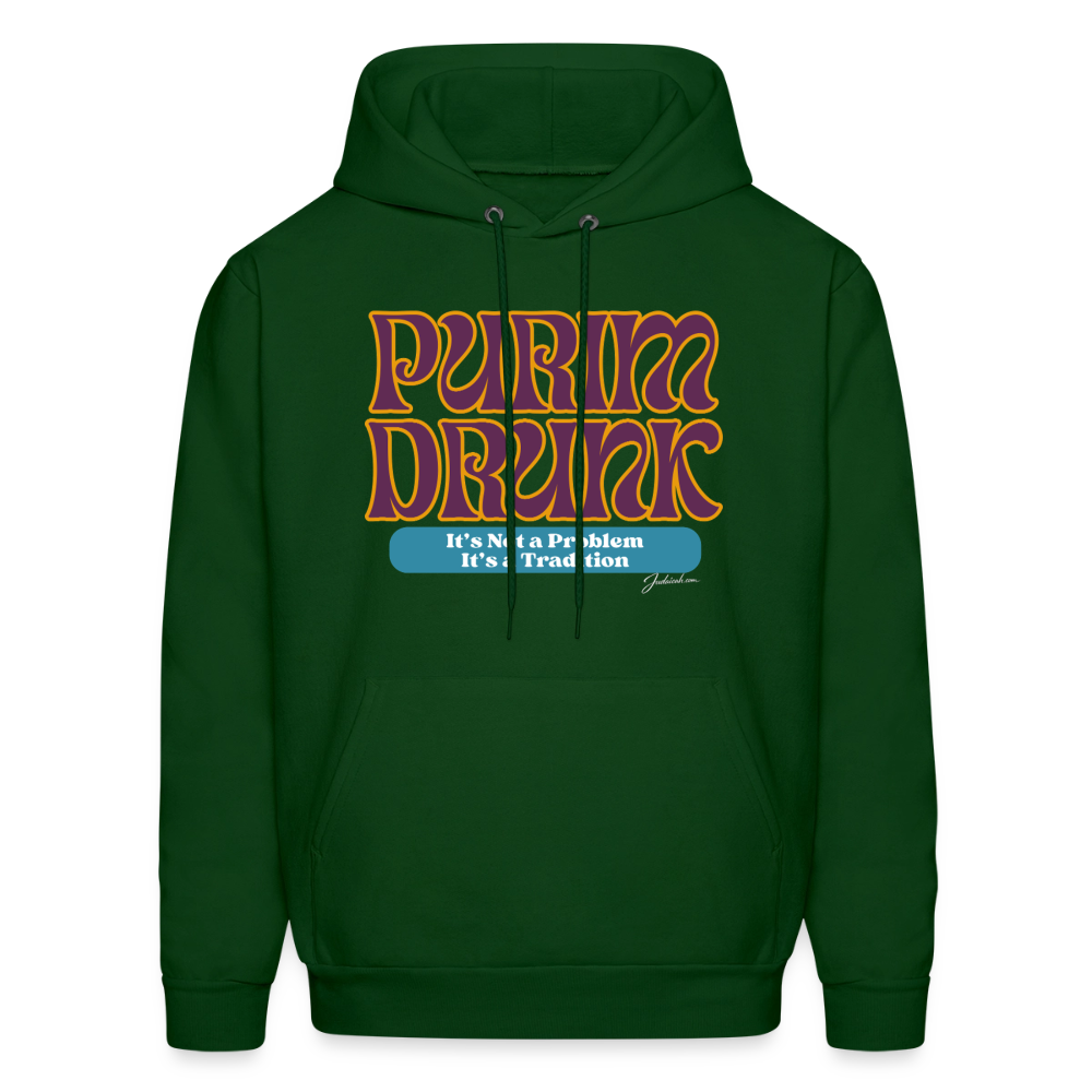 Purim Drunk Men's Hoodie - forest green