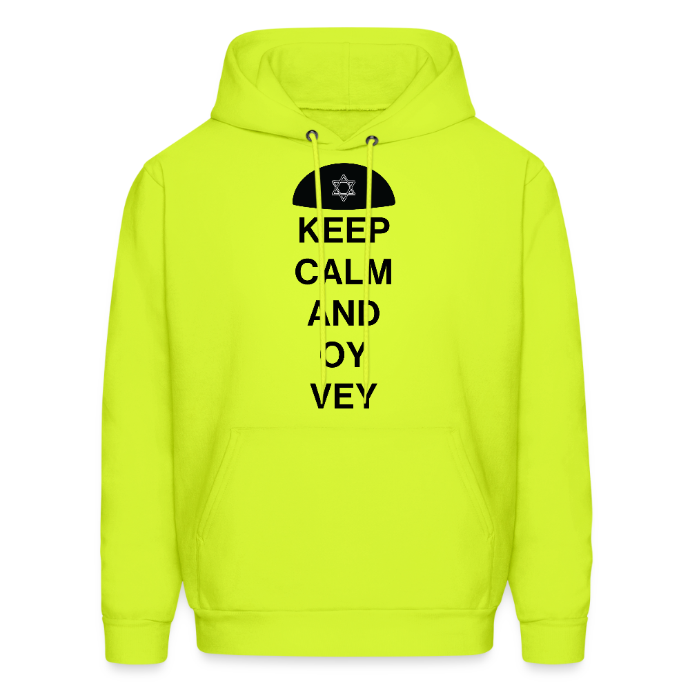 Keep Calm and Oy Vey Men's Hoodie - safety green