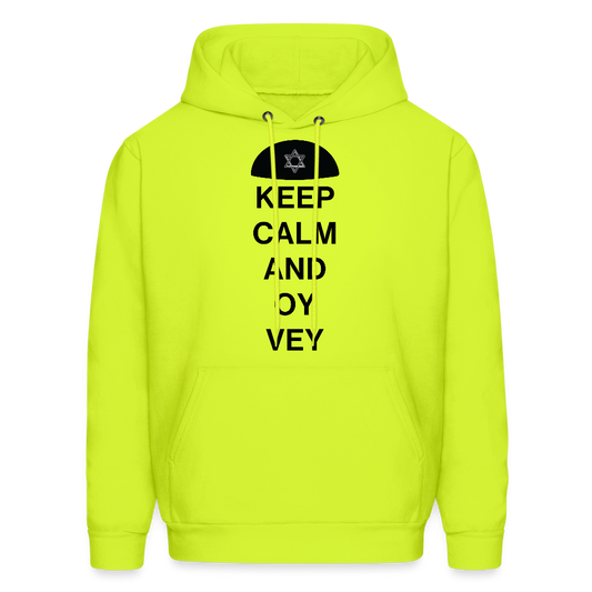 Keep Calm and Oy Vey Men's Hoodie - safety green