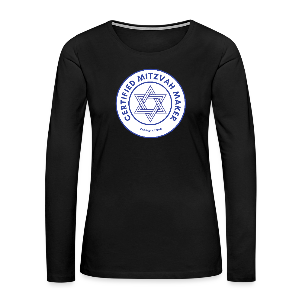 Certified Mitzvah Maker Women's Premium Long Sleeve T-Shirt - black