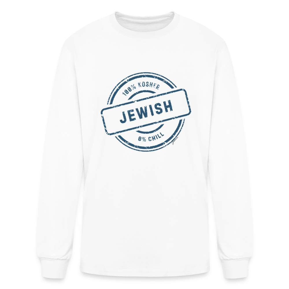100% Jewish Men's Long Sleeve T-Shirt - white