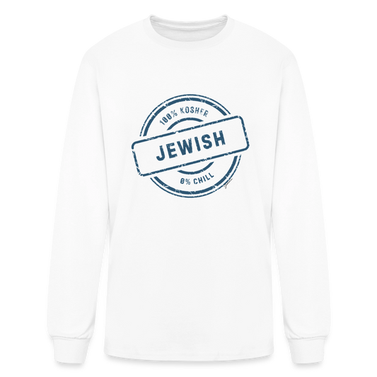 100% Jewish Men's Long Sleeve T-Shirt - white