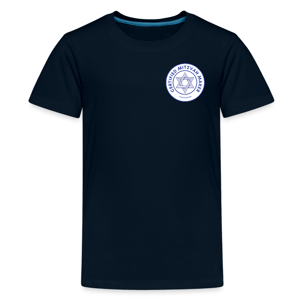 Certified Mitzvah Maker Badge Kids' Premium T-Shirt - deep navy