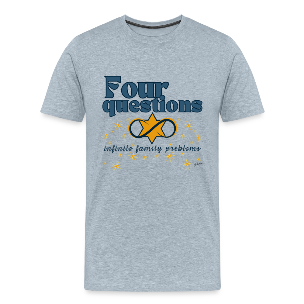 Four Questions Men's Premium T-Shirt - heather ice blue