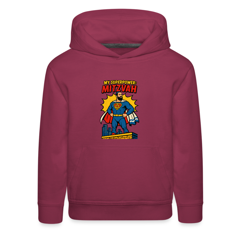 My Superpower: Mitzvah Kids‘ Premium Hoodie - burgundy