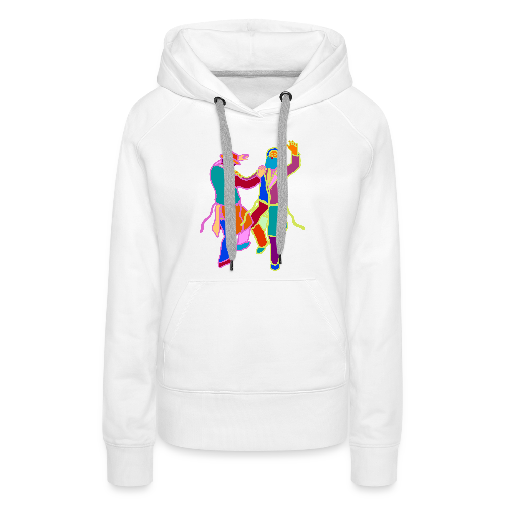 Colorful Dancing Rabbis Women’s Premium Hoodie - white